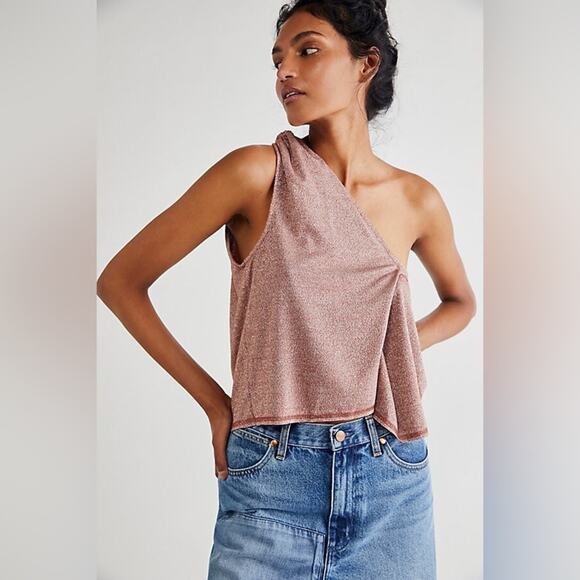 FREE PEOPLE Wanna Dance Convertible Top Pink Copper Rose Gold Size Small - Picture 8 of 9
